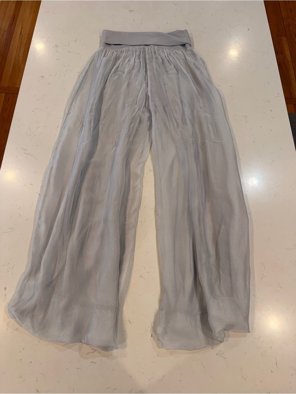 Tempo Paris Light Gray Wide-Leg Palazzo Pants - Picture 4 of 12